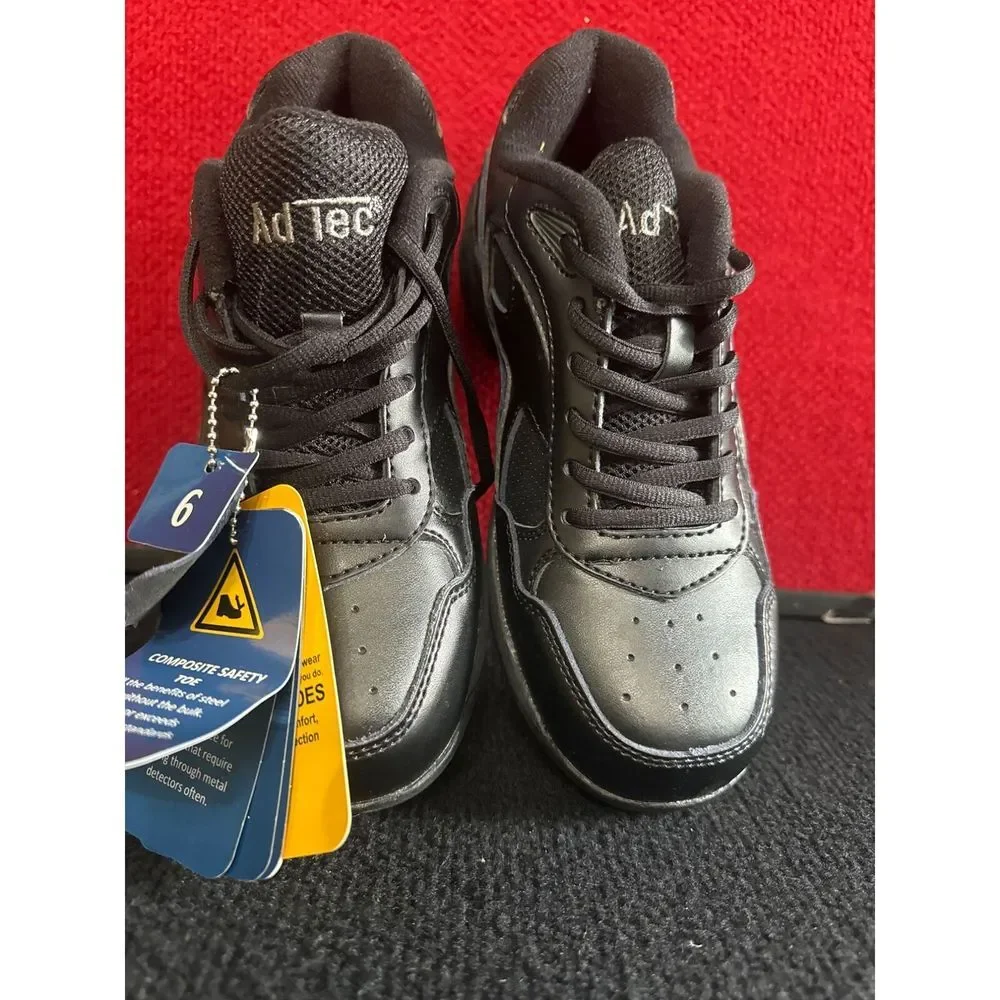 AdTec Genuine Leather Memory Foam Footwear Size 6 Black.‎ steel toe Shoes